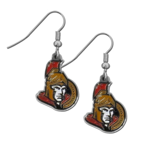 Ottawa Senators   Chrome Dangle Earrings 
