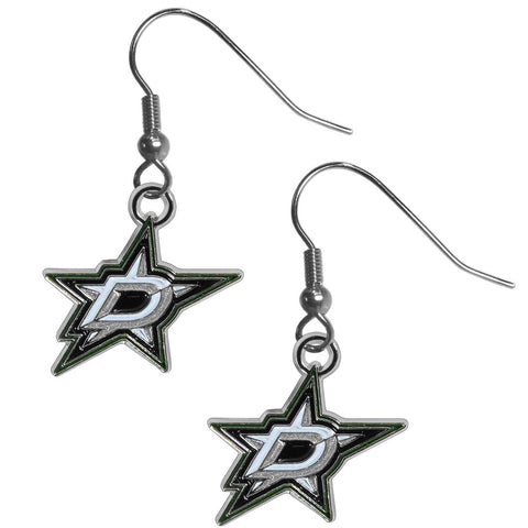Dallas Stars   Chrome Dangle Earrings 