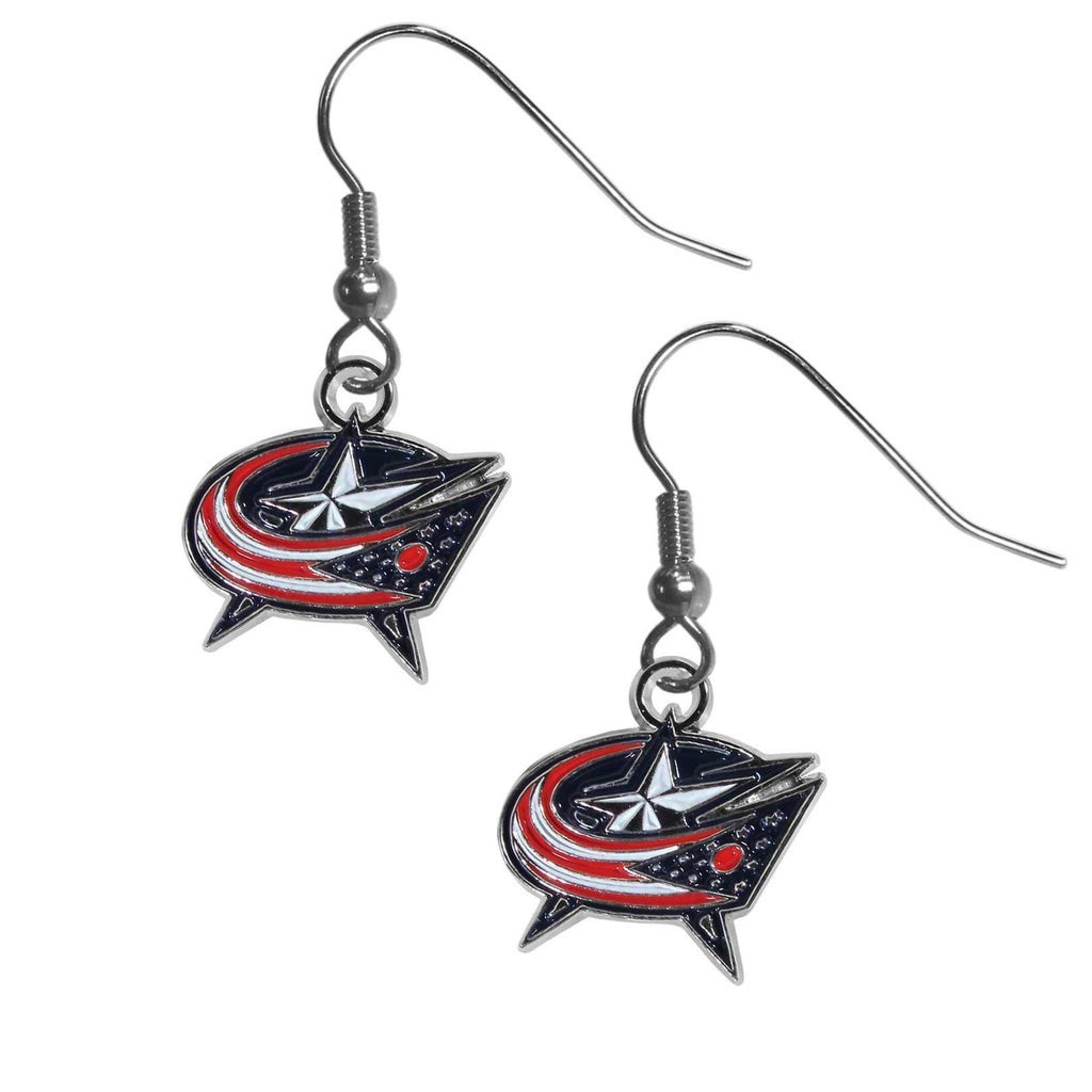 Columbus Blue Jackets   Chrome Dangle Earrings 