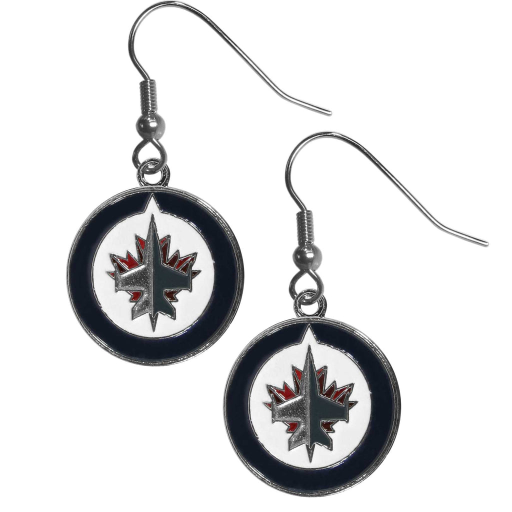 Winnipeg Jets™ Chrome Earrings - Dangle Style