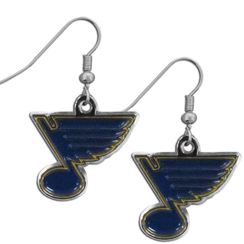 St. Louis Blues   Chrome Dangle Earrings 