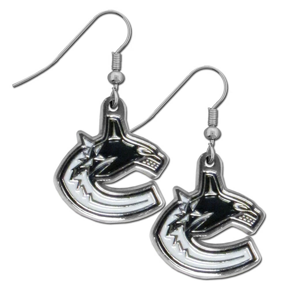 Vancouver Canucks® Chrome Earrings - Dangle Style