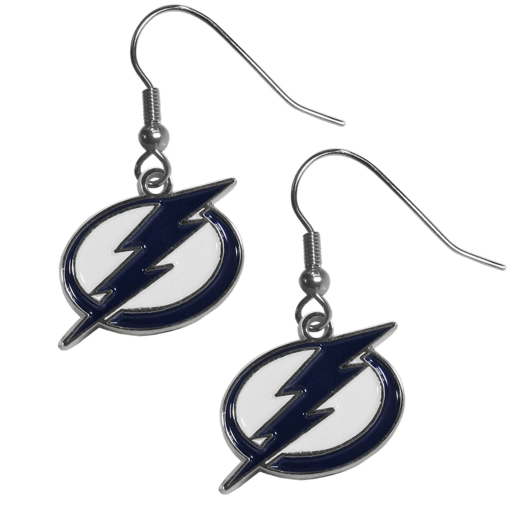 Tampa Bay Lightning   Chrome Dangle Earrings 
