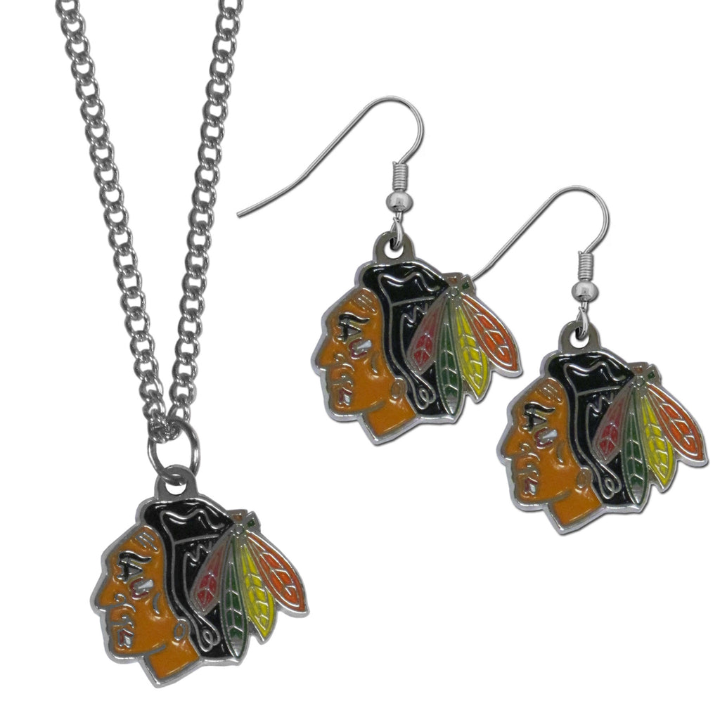 Chicago Blackhawks® Dangle Earrings and Chain Necklace Set