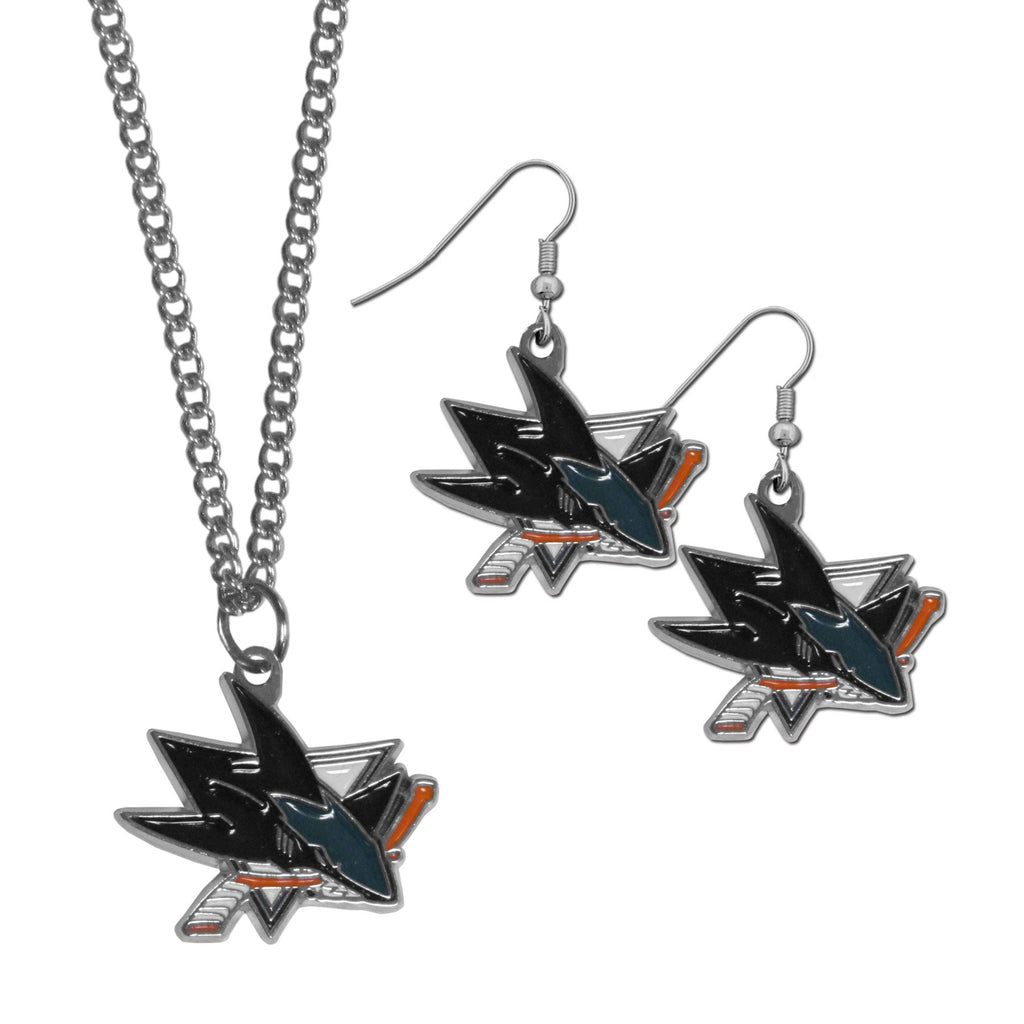 San Jose Sharks® Dangle Earrings and Chain Necklace Set