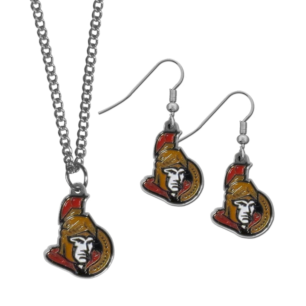 Ottawa Senators® Earrings - Dangle Style and Chain Necklace Set