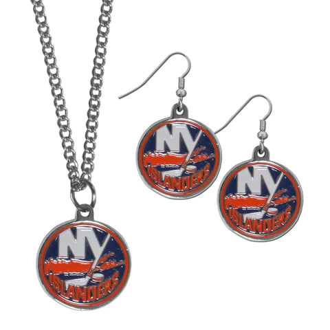 New York Islanders® Earrings - Dangle Style and Chain Necklace Set