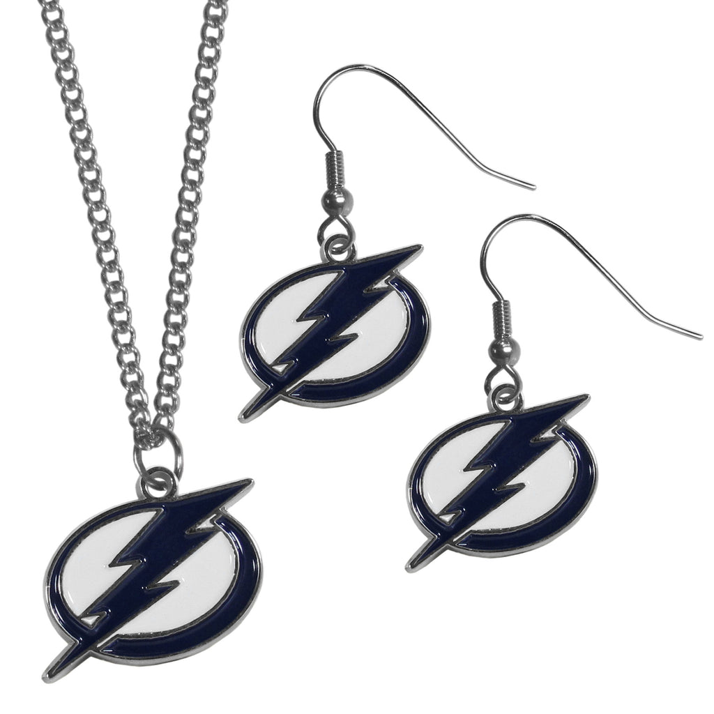 Tampa Bay Lightning® Earrings - Dangle Style and Chain Necklace Set