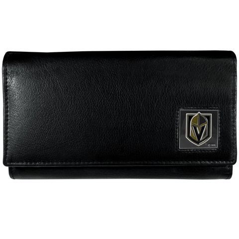Vegas Golden Knights® Leather Trifold Wallet - Woman's