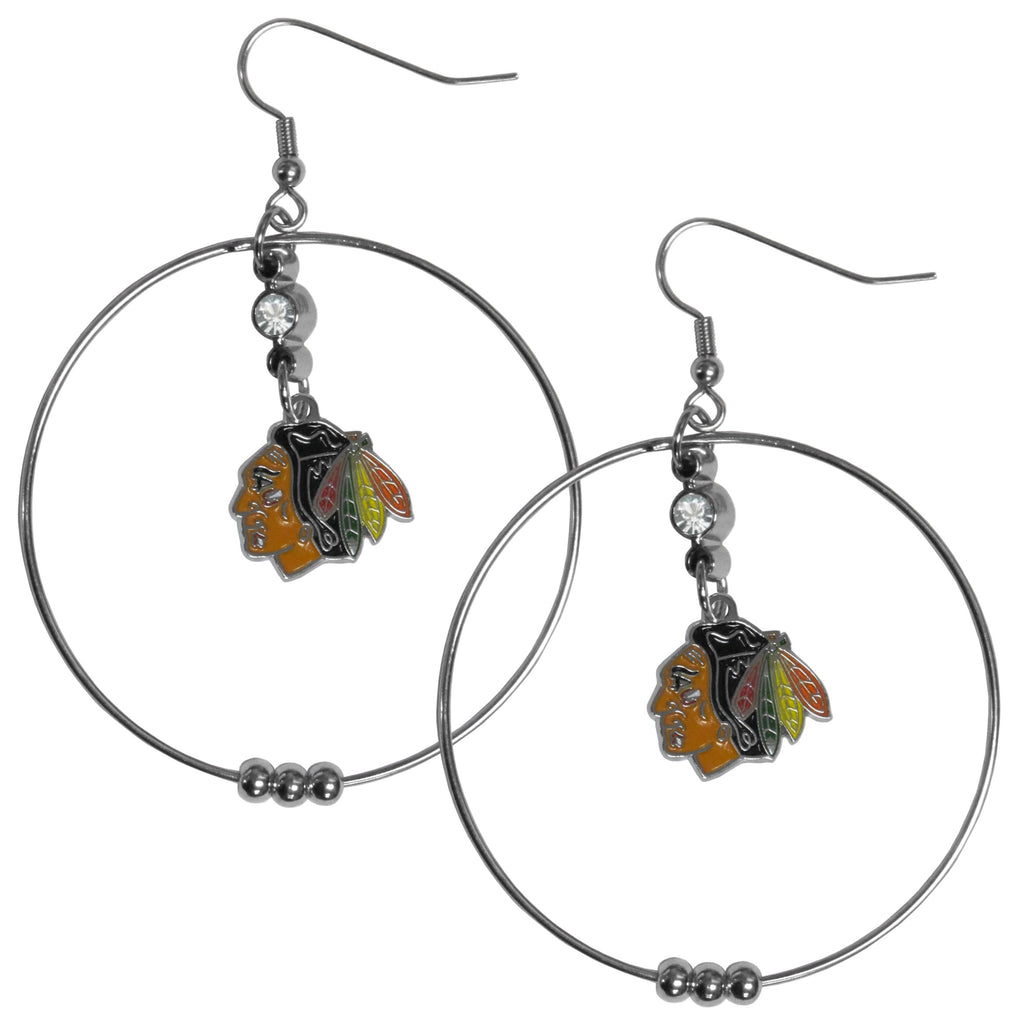 Chicago Blackhawks® 2 Inch Hoop Earrings