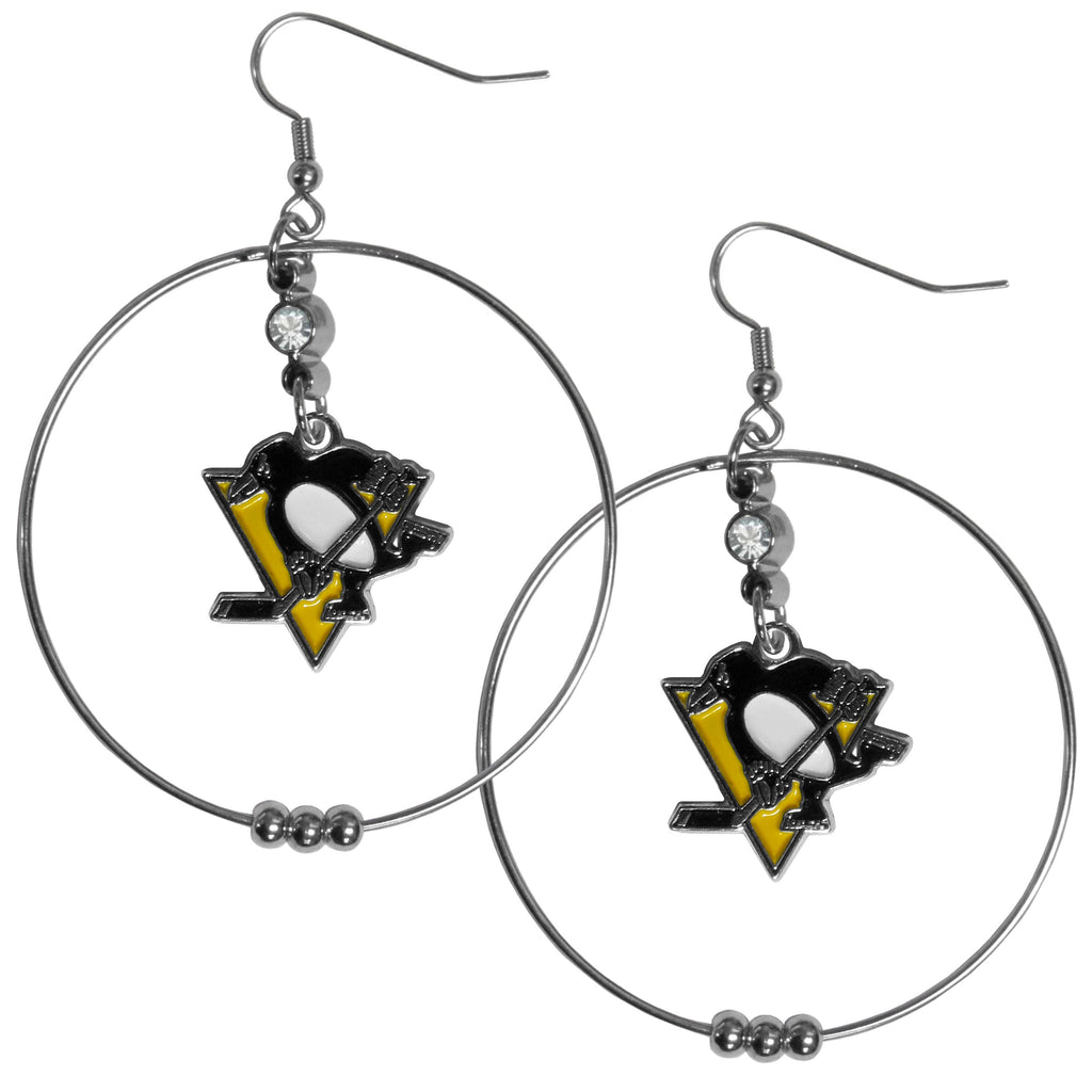 Pittsburgh Penguins® 2 Inch Hoop Earrings