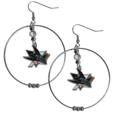 San Jose Sharks® 2 Inch Hoop Earrings