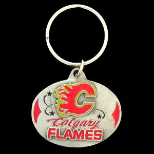 Calgary Flames® Carved Metal Key Chain