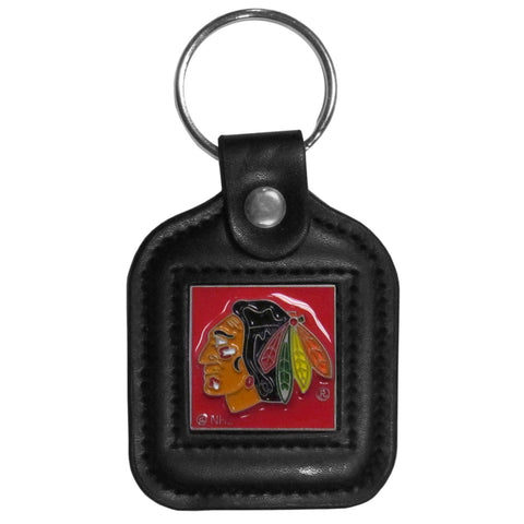 Chicago Blackhawks® Square Leather Key Chain