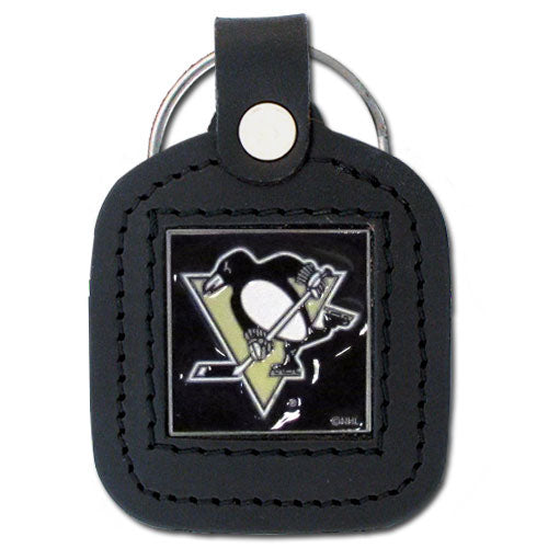 Pittsburgh Penguins® Square Leather Key Chain