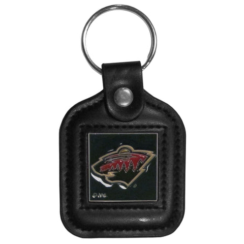 Minnesota Wild® Square Leather Key Chain