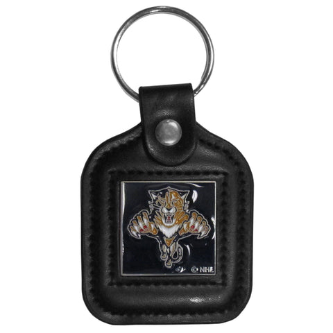 Florida Panthers® Square Leather Key Chain