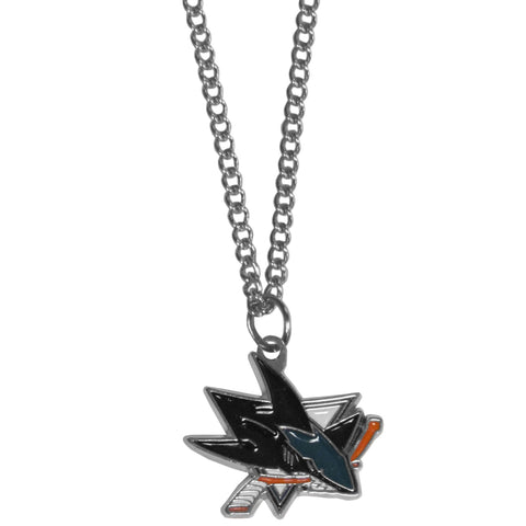 San Jose Sharks   Chain Necklace with Small Charm 