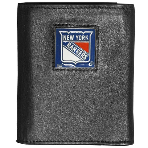 New York Rangers   Deluxe Leather Tri fold Wallet Packaged in Gift Box 