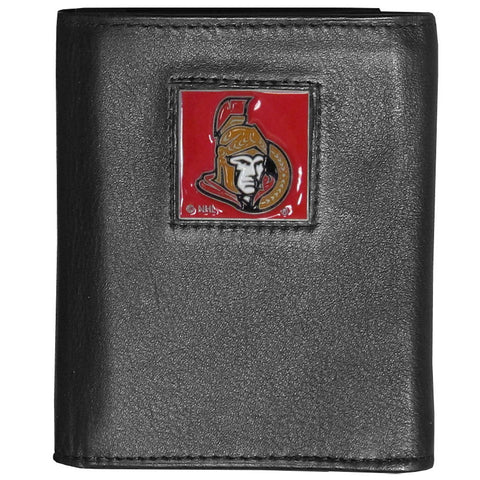Ottawa Senators® Deluxe Leather Trifold Wallet Packaged in Gift Box