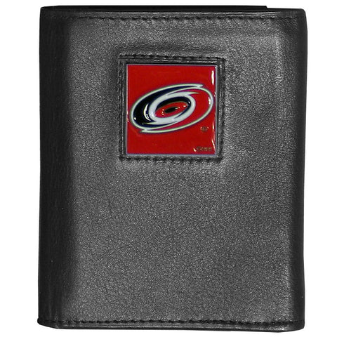 Carolina Hurricanes® Deluxe Leather Trifold Wallet Packaged in Gift Box