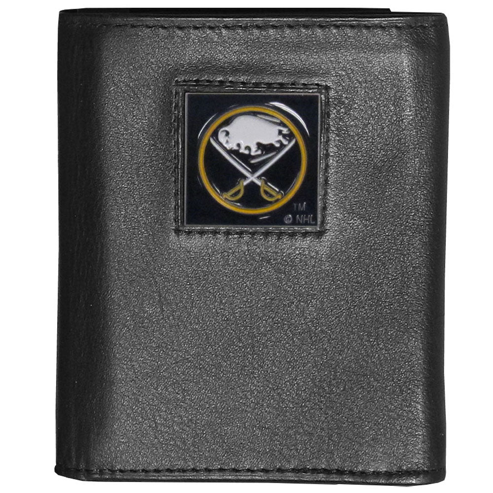 Buffalo Sabres® Deluxe Leather Trifold Wallet Packaged in Gift Box