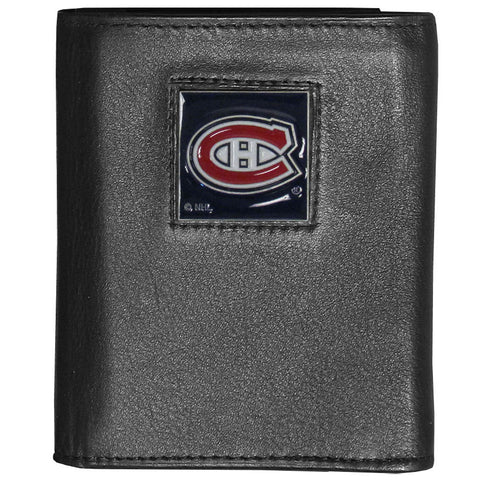 Montreal Canadiens® Deluxe Leather Trifold Wallet Packaged in Gift Box