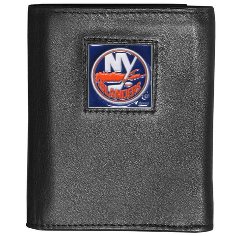 New York Islanders   Deluxe Leather Tri fold Wallet Packaged in Gift Box 