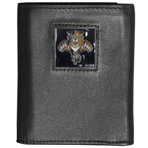 Florida Panthers® Deluxe Leather Trifold Wallet Packaged in Gift Box