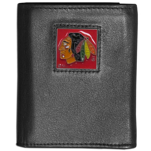 Chicago Blackhawks   Leather Tri fold Wallet 