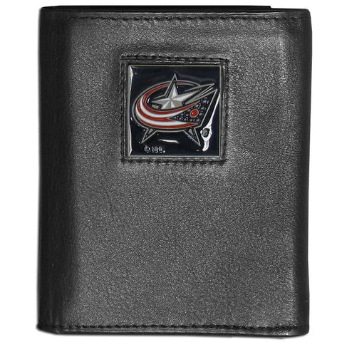 Columbus Blue Jackets   Leather Tri fold Wallet 