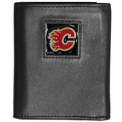 Calgary Flames   Leather Tri fold Wallet 
