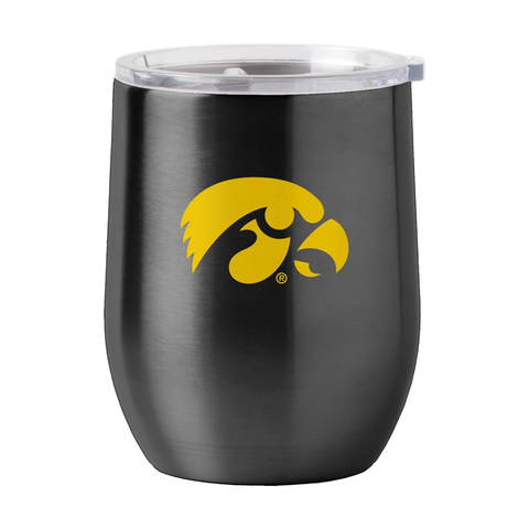 Iowa Hawkeyes Travel Tumbler 16oz Stainless Steel Curved