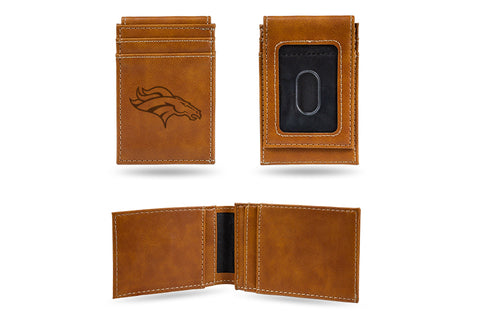 Denver Broncos Laser Engraved Front Pocket Wallet