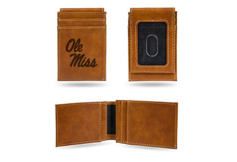 Ole Miss Rebels Laser Engraved Front Pocket Wallet