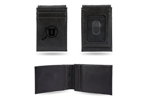 Utah Utes Laser Engraved Front Pocket Wallet