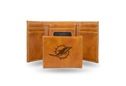 Miami Dolphins Laser Engraved Trifold Wallet