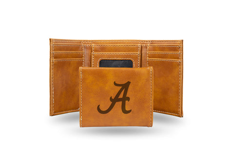 Alabama Crimson Tide Laser Engraved Trifold Wallet