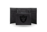 Oakland Raiders Laser Engraved Trifold Wallet