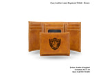 Raiders Laser Engraved Trifold Wallet