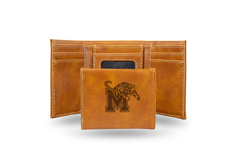Memphis Tigers Laser Engraved Trifold Wallet