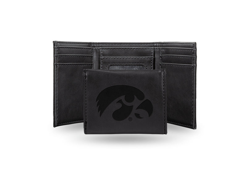 Iowa Hawkeyes Laser Engraved Trifold Wallet