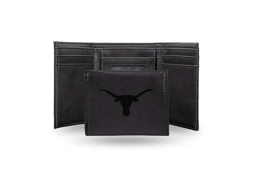 Texas Longhorns Laser Engraved Trifold Wallet