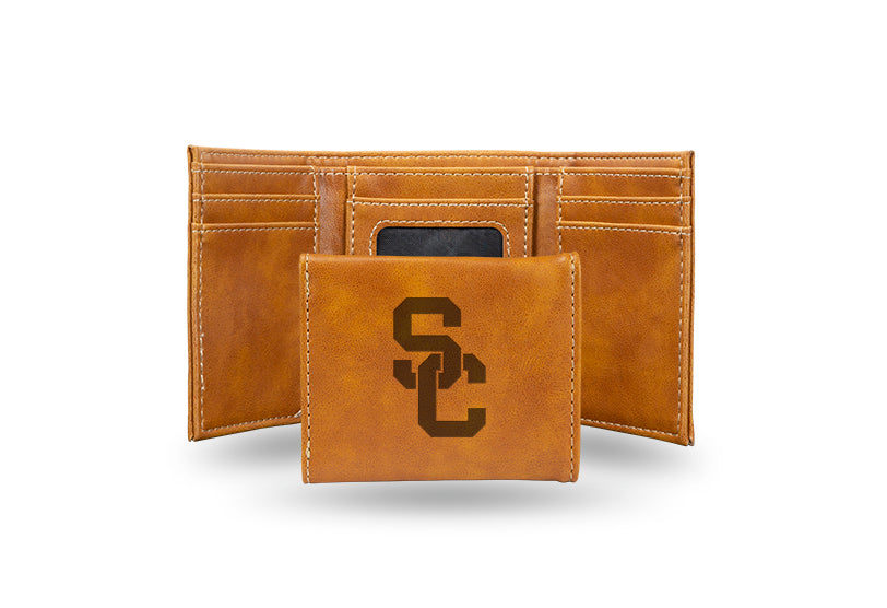 Southern California Trojans Laser Engraved Trifold Wallet