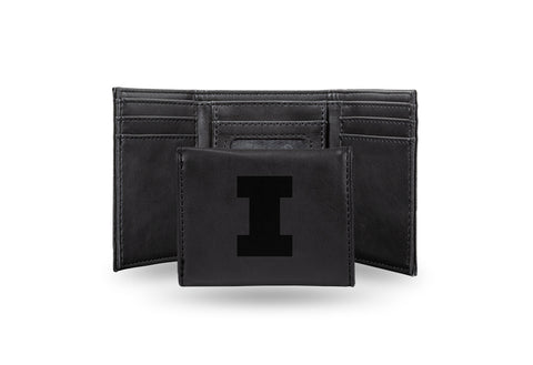 Illinois Fighting Illini Laser Engraved Trifold Wallet