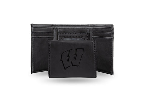 Wisconsin Badgers Laser Engraved Trifold Wallet