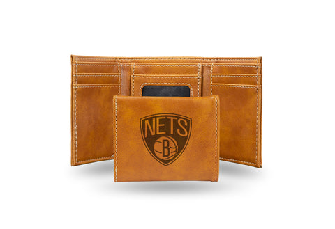 New Jersey Nets Laser Engraved Trifold Wallet