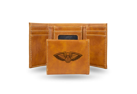 New Orleans Pelicans Laser Engraved Trifold Wallet