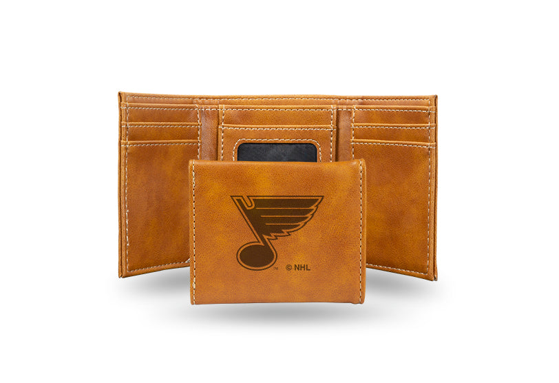 St. Louis Blues Laser Engraved Trifold Wallet