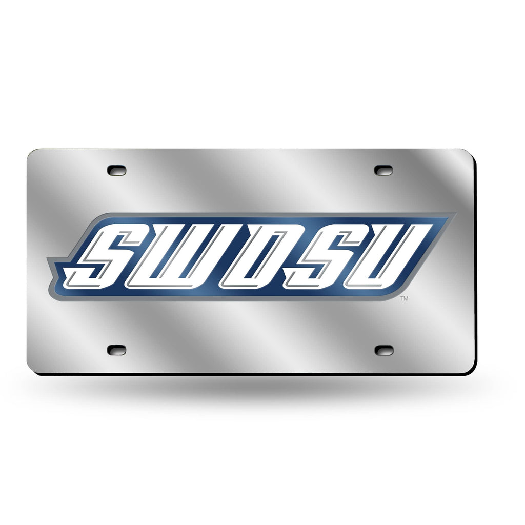 Southwestern Oklahoma State Bulldogs Laser Cut License Tag - Silver Packaged